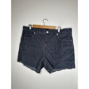 Gap Frayed Corduroy Shorts Womens High Rise Charcoal Gray Size 16